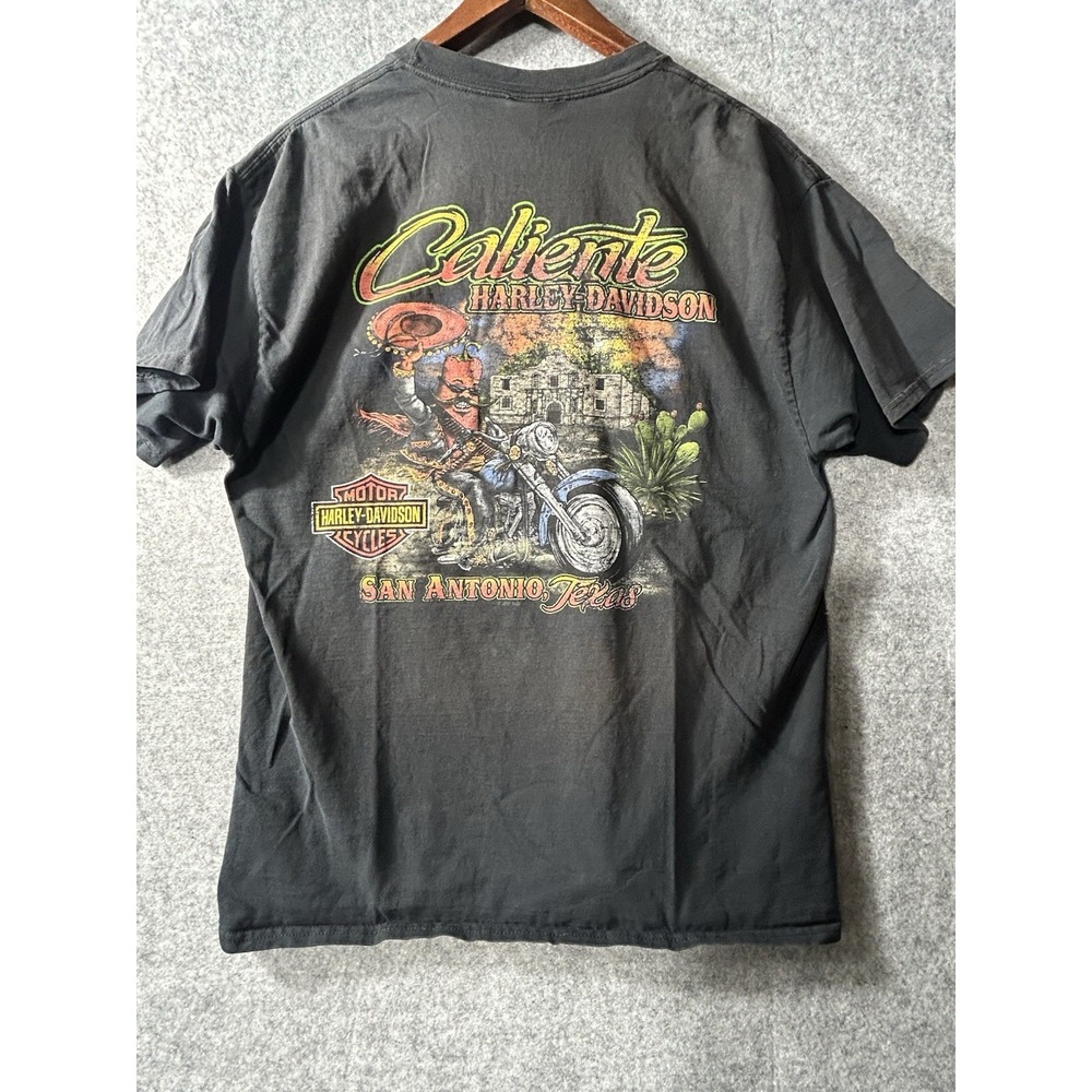 Harley Davidson San Antonio Texas Caliente Pepper Alamo Black T-Shirt Size Large